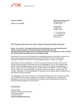 Business Update - SIX Payment Services