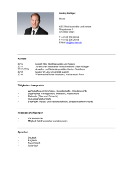 Andrej Bolliger MLaw KSC Rechtsanwälte und Notare Ringstrasse 1