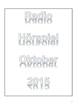 H&ouml;rspiele im Radio im Oktober 2015