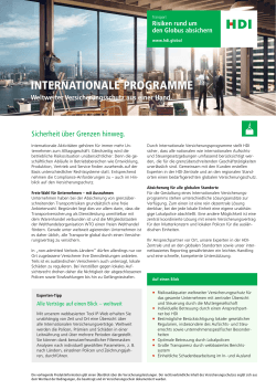 Highlightblatt Internationale Programme
