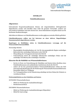 Infoblatt Fakult&auml;tsabkommen - Internationale Beziehungen