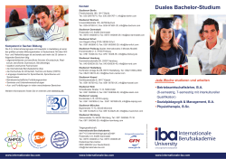 Duales Bachelor-Studium - Internationalen Berufsakademie