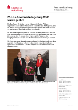 PS-Los-Gewinnerin Ingeburg Wolf wurde geehrt