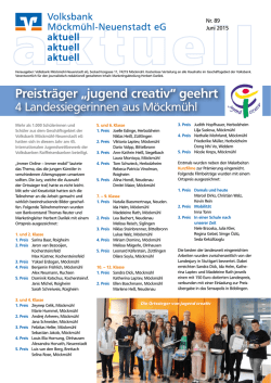 Preistr&auml;ger &bdquo;jugend creativ&ldquo; geehrt