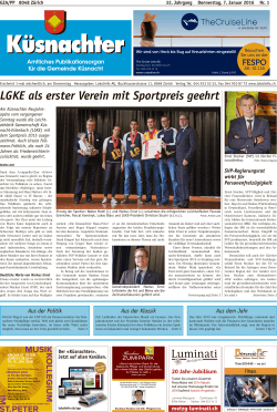 Neujahrsapéro: LGKE als erster Verein mit Sportpreis geehrt
