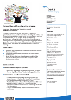 Innovativ und kreativ pr&auml;sentieren