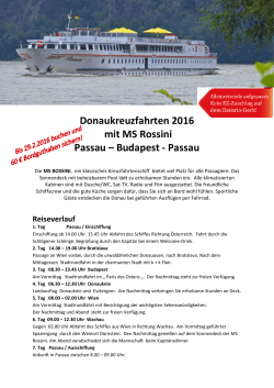 Flyer mit Preis MS Rossini 7 Tage 2016. - Dürnstein..