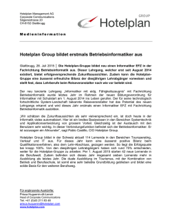Hotelplan Group bildet erstmals