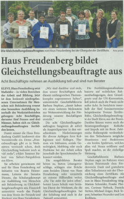 Haus Freudenberg bildet Gleichstellungsbeauftragte aus