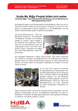 Guide My W@y Projekt bildet sich weiter