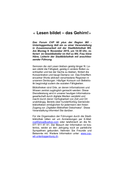 Lesen bildet – das Gehirn! - CVP Wil