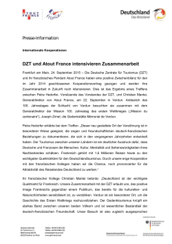 DZT und Atout France intensivieren Zusammenarbeit