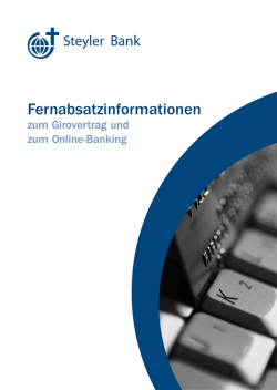 Fernabsatzinformationen zum Girokonto und Online