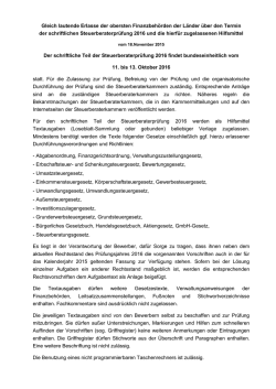 Gleich lautende Erlasse der obersten Finanzbeh&ouml;rden der L&auml;nder
