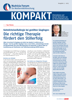 Newsletter Heft III/2015 - Nutricia Forum für Muttermilchforschung