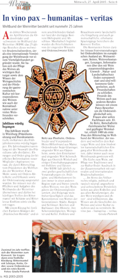 In eine pax &mdash; humanitas &mdash; veritas