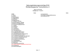 Satzungsänderungsvorschlag - Württembergischer Tennis-Bund