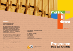 Programm Musikgottesdienste Januar-Juni 2016