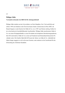Philippe Oddo - BHF-BANK