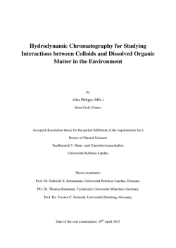Hydrodynamic Chromatography for Studying Interactions