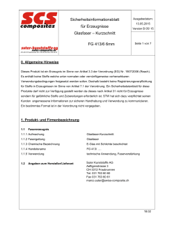 Sicherheitsinformationsblatt für Erzeugnisse Glasfaser – Kurzschnitt
