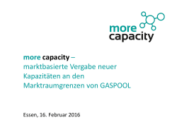 more capacity – marktbasierte Vergabe neuer