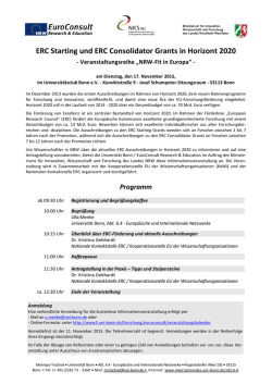 ERC Starting und ERC Consolidator Grants in