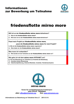 Informationen zur Bewerbung
