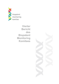 Vierter Bericht des Biopatent Monitoring Komitees