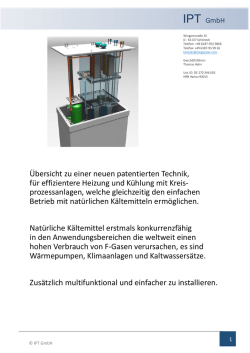 IPT: Nat&uuml;rliche K&auml;ltemittel bei W&auml;rmepumpen und K&auml;lteerzeugung