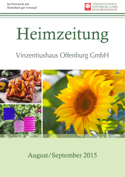 Sept. 2015 - Vinzentiushaus Offenburg GmbH