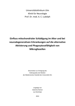 Einfluss mitochondrialer Sch&auml;digung im Alter und bei
