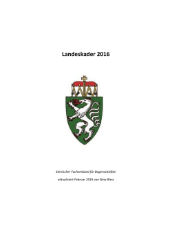 Landeskader 2016 - steirischer Fachverband für Bogenschießen