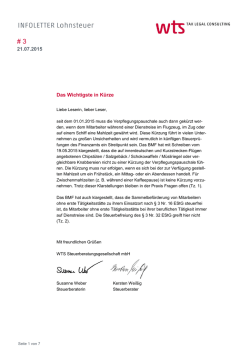 Infoletter Lohnsteuer #3/2015