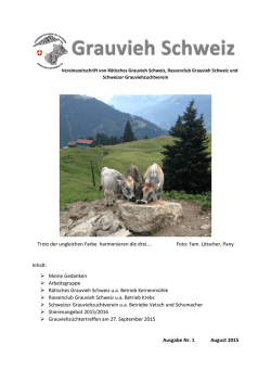 Heft August 2015 - Das R&auml;tische Grauvieh