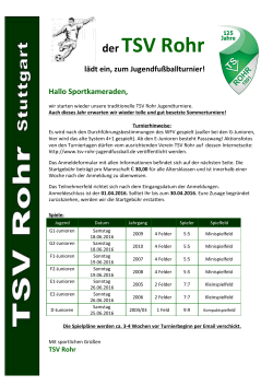 der ​TSV Rohr - TSV Rohr Jugendfussball