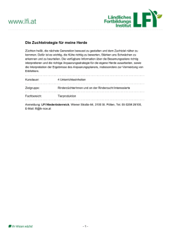Die Zuchtstrategie f&uuml;r meine Herde