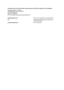 Herde Information &uuml;ber eine beschr&auml;nkte Ausschreibung