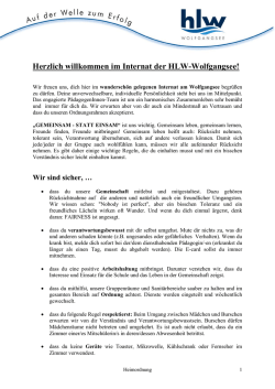 Heimordnung - HLW Ried am Wolfgangsee