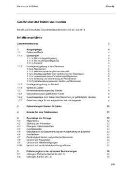 Gesetz über das Halten von Hunden Inhaltsverzeichnis