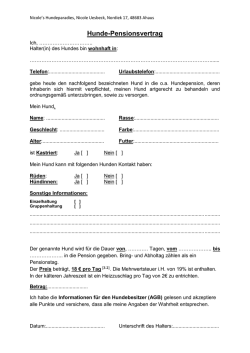 Hunde-Pensionsvertrag - Nicoles Hundeparadies