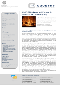 SPARTHERM – Feuer und Flamme für SAP Cloud for Customer (C4C)