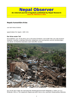 Nepals humanitäre Krise