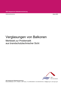 Verglasung von Balkonen - Aargauische Gebäudeversicherung