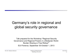 Germany`s role in regional and global security governance