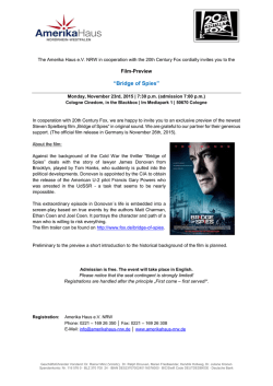 Invitation l Bridge of Spies l 23.11.2015