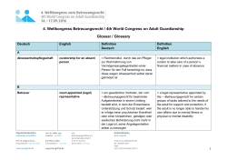 4. Weltkongress Betreuungsrecht / 4th World Congress on Adult