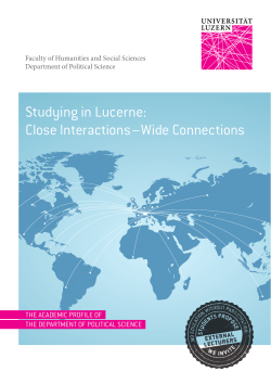 Studying in Lucerne: Close Interactions–Wide Connections