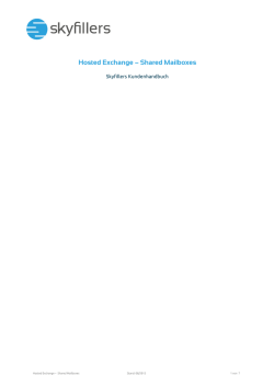 Hosted Exchange &ndash; Shared Mailboxes