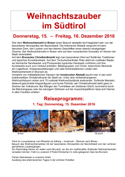 Programm Weihnachtszauber im Südtirol